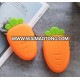 USA market hot sell lively carrot shape silicone zipper coin purse