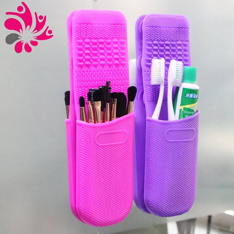 Silicone Dresser Cosmetic Makeup Brush Holder With Suction Cup