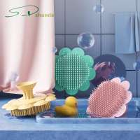 Promotional Gift Silicone Sunflower Shape Baby Brush Shower Bath Soft Shampoo Head Scalp Body Massage Brush