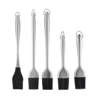 Grilling baking kitchen cooking heat resistant silicone pastry brush with stainless steel handle